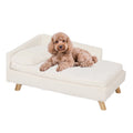 Waterproof Plush Elevated Cat Lounge Sofa with Solid Wood Legs & Cushion
